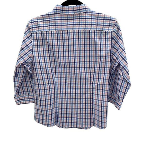 L.L. Bean 3/4 Sleeve Pink/Blue Button Up Shirt Women's Size Petite S - Picture 8 of 8